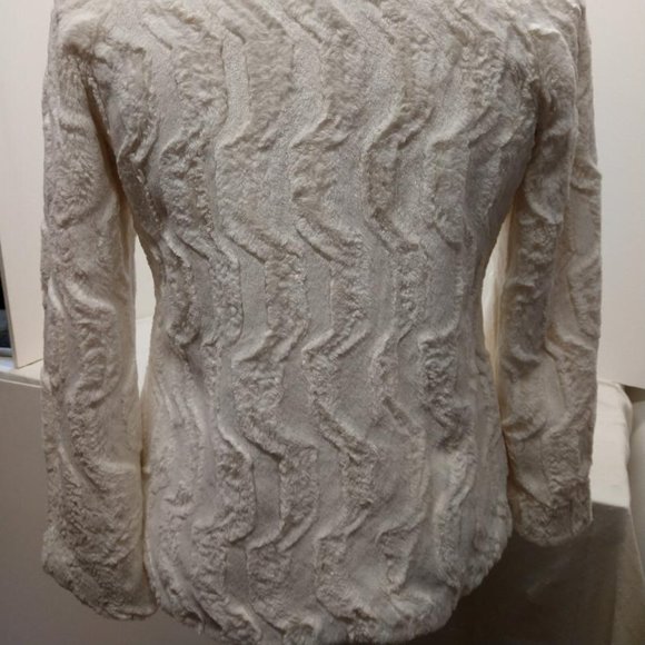 Laura Ashley White Faux White Fur Jacket - Small - Picture 3 of 10
